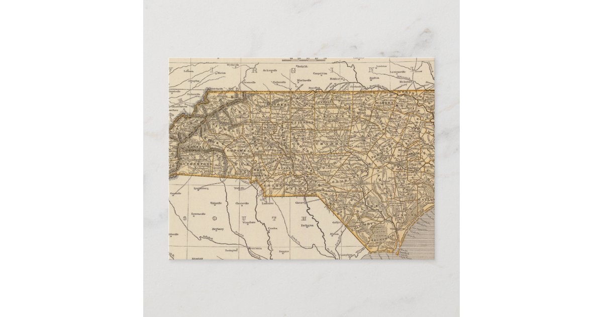 North Carolina Atlas Map Postcard | Zazzle