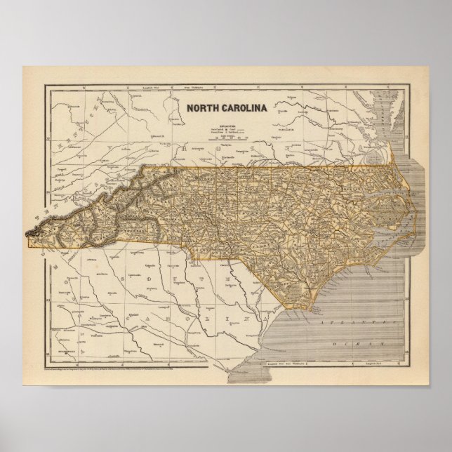 North Carolina Atlas Map Poster (Front)