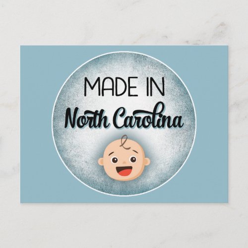 North Carolina Baby Funny Blue New Boy Postcard
