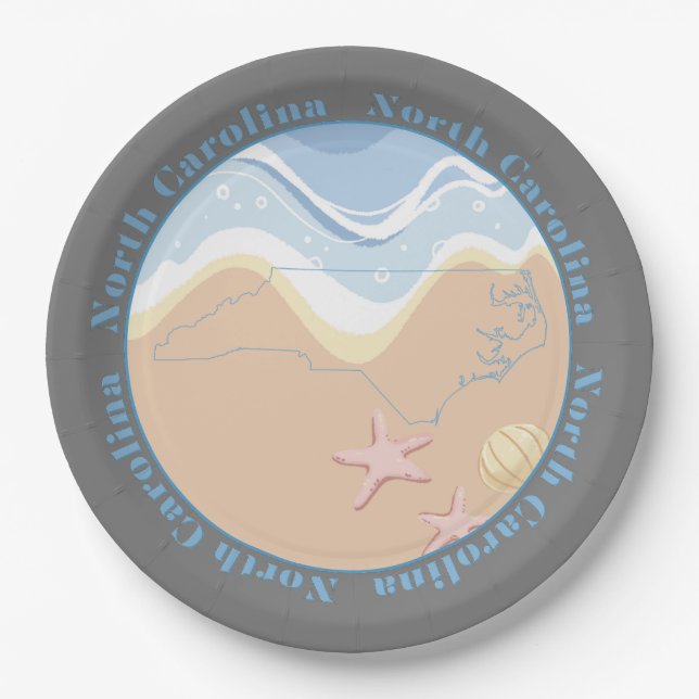 North Carolina Beaches Paper Plates (Front)