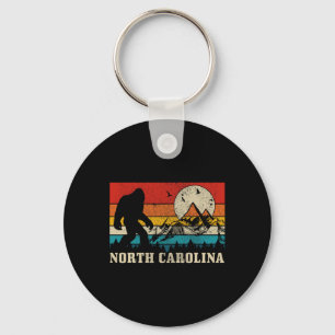 North Carolina Bigfoot Vintage Mountains Hiking Ca Keychain