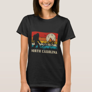 North Carolina Bigfoot Vintage Mountains Hiking Ca T-Shirt