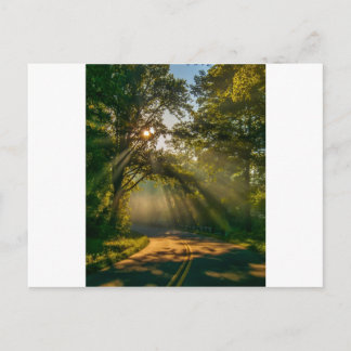 north carolina blue ridge barkway mountains postcard
