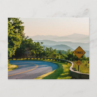 north carolina blue ridge barkway mountains postcard