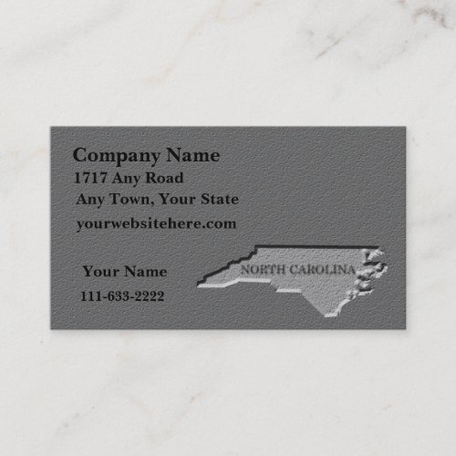 North Carolina Business card  carved stone look