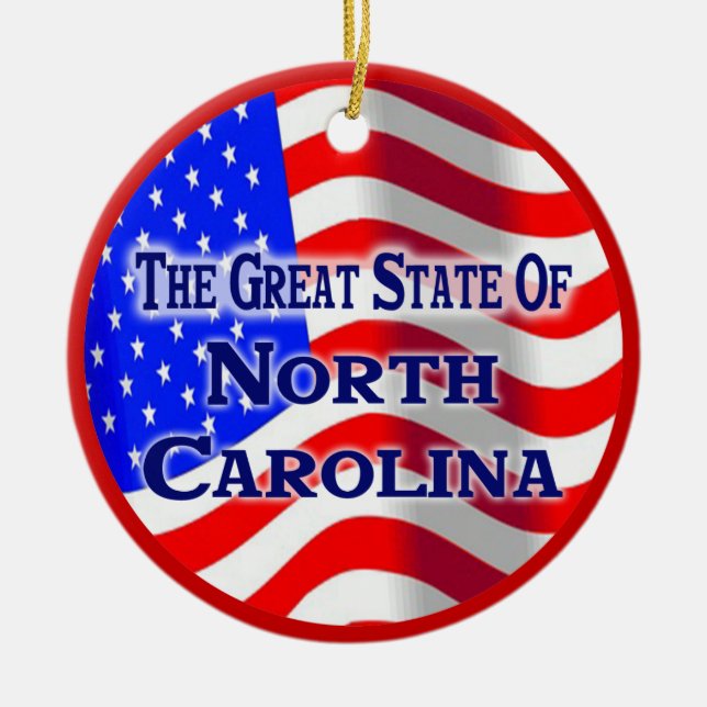 North Carolina Ceramic Ornament (Front)