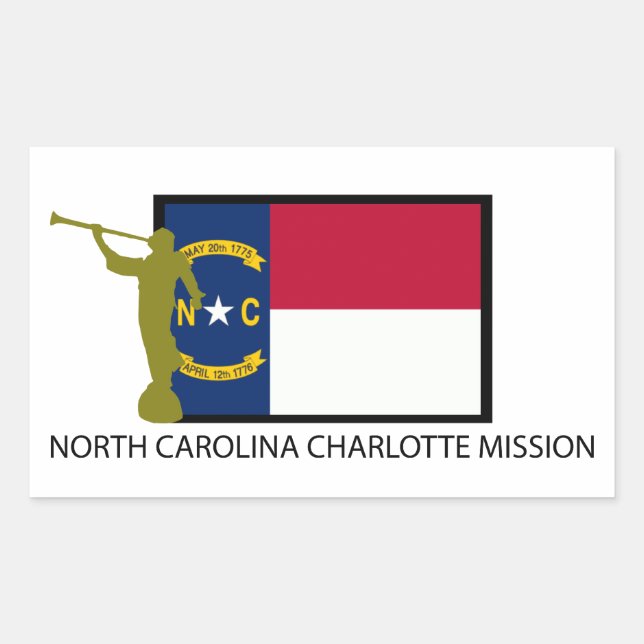 NORTH CAROLINA CHARLOTTE MISSION LDS CTR RECTANGULAR STICKER (Front)
