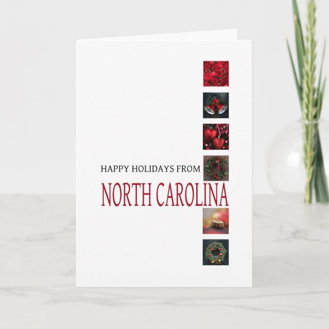 North Carolina Christmas Card with ornaments (Front)