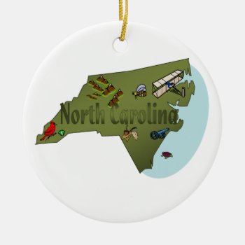 North Carolina Christmas Tree Ornament by slowtownemarketplace at Zazzle