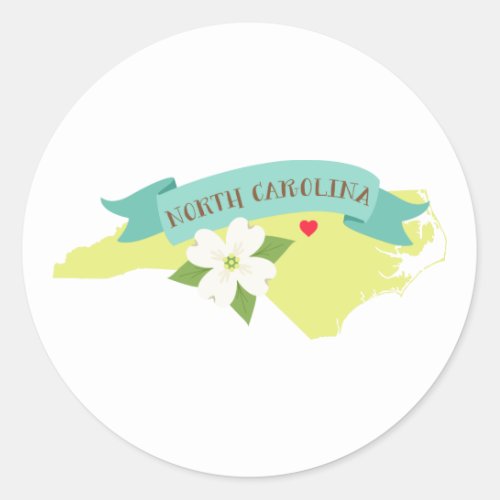 North Carolina Classic Round Sticker