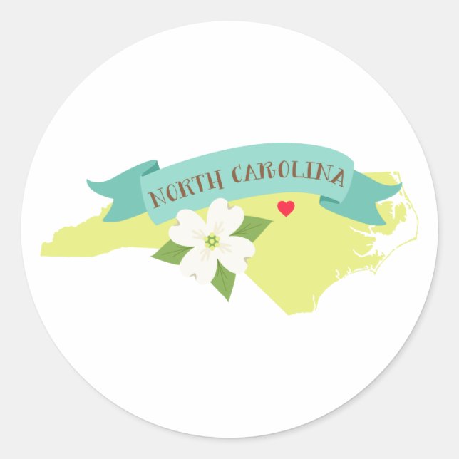 North Carolina Classic Round Sticker (Front)