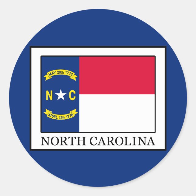 North Carolina Classic Round Sticker (Front)