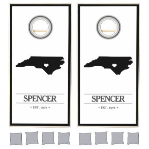 North Carolina Custom Family Name Cornhole Set