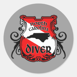 North Carolina Diver Classic Round Sticker
