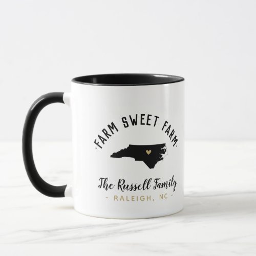 North Carolina Farm Sweet Farm Family Monogram Mug