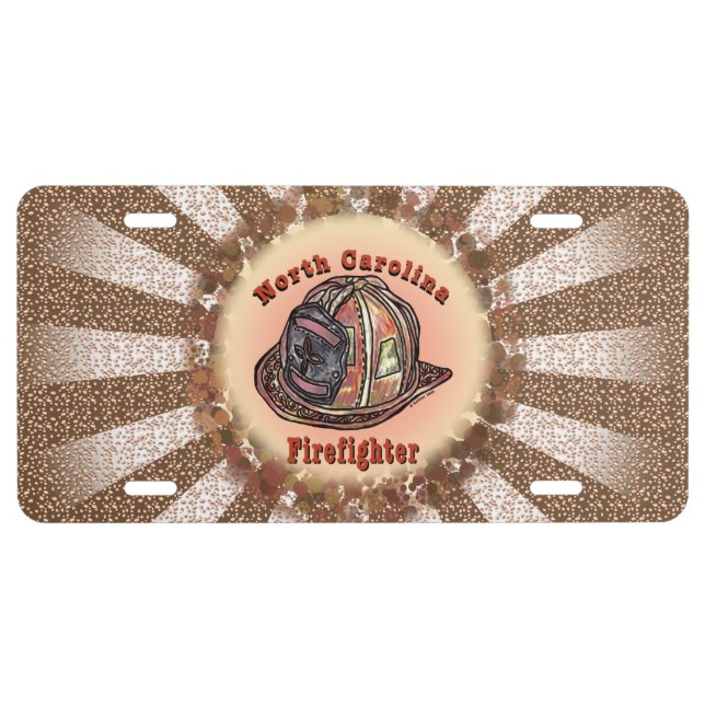 North Carolina Firefighter  License Plate (Front)