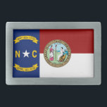 North Carolina flag Belt Buckle<br><div class="desc">Flag and Great Seal of the State of North Carolina</div>