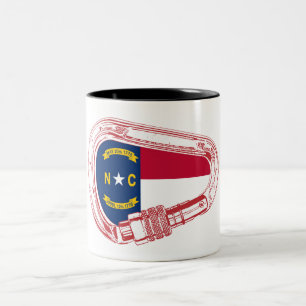 North Carolina Flag Climbing Carabiner Two-Tone Coffee Mug