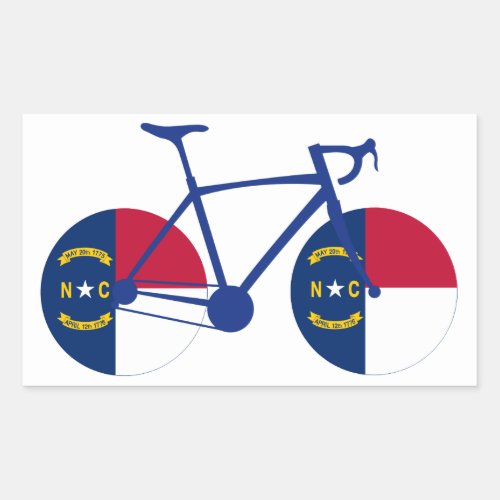 North Carolina Flag Cycling Rectangular Sticker