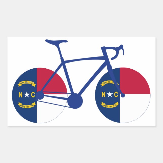 North Carolina Flag Cycling Rectangular Sticker (Front)