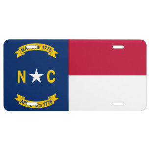 North Carolina Flag License Plate