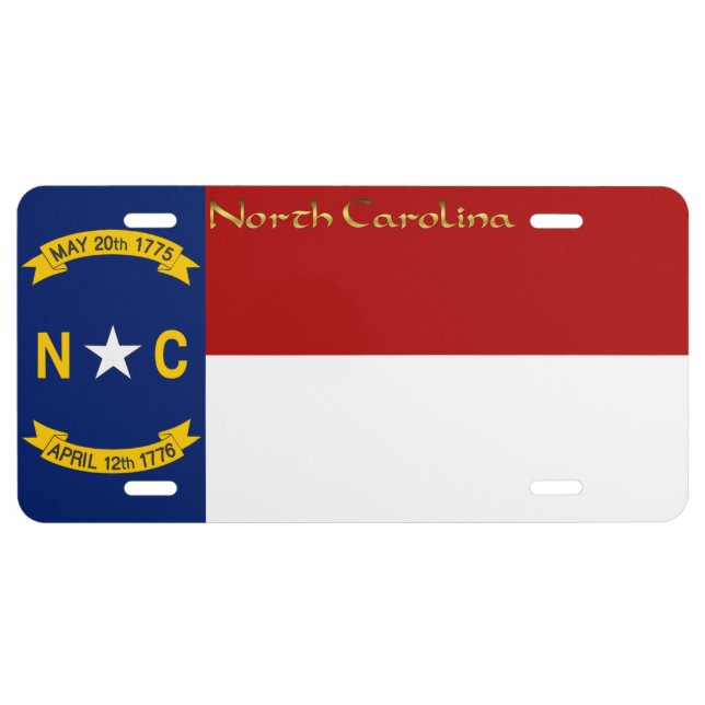 North Carolina flag License Plate (Front)