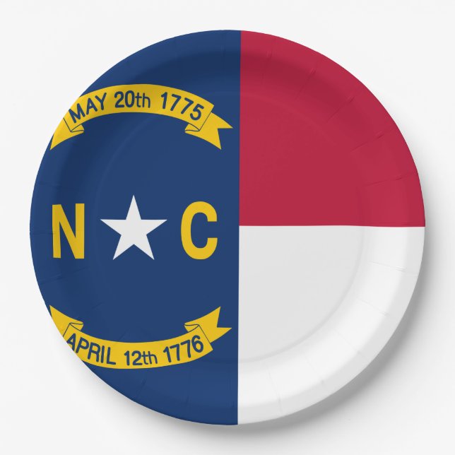 North Carolina Flag Paper Plates (Front)