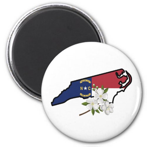 North Carolina Flag State Flower Flowering Dogwood Magnet
