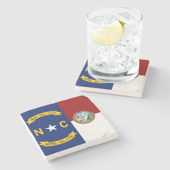 North Carolina flag Stone Coaster (Side)