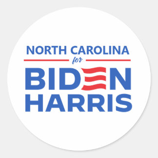 North Carolina for Biden Harris Classic Round Sticker