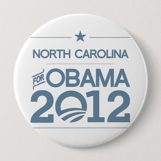 NORTH CAROLINA FOR OBAMA 2012.png Button (Front)