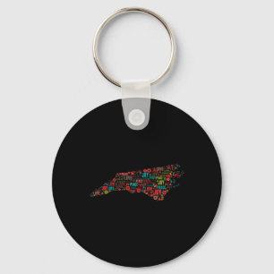 North Carolina Happy Holidays Keychain