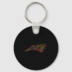 North Carolina Happy Holidays Keychain