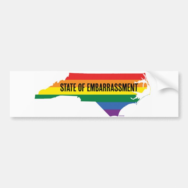 North Carolina HB2 Embarrassment bumper sticker (Front)
