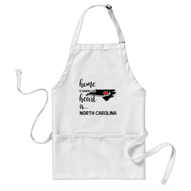 North Carolina Home is where the heart is Adult Apron (Front)