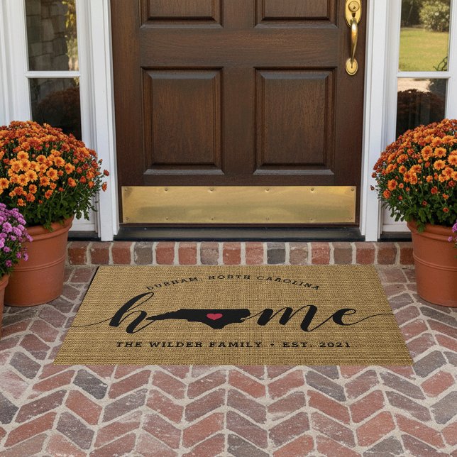 North Carolina Home State Personalized Doormat (Creator Uploaded)