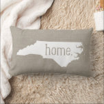 North Carolina Home State Throw Pillow<br><div class="desc">Show off your home state pride with this chic modern home state throw pillow featuring your state's map silhouette and the word HOME written inside. Faux burlap canvas texture background (please note pillow covers are not made of burlap material). Click the Customize It button to add your own text and...</div>