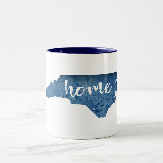 North Carolina Home Wood Grain Two-Tone Coffee Mug (Center)