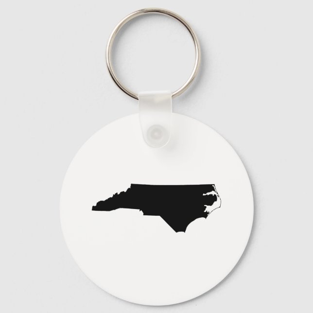 North Carolina in Black and White Keychain (Front)