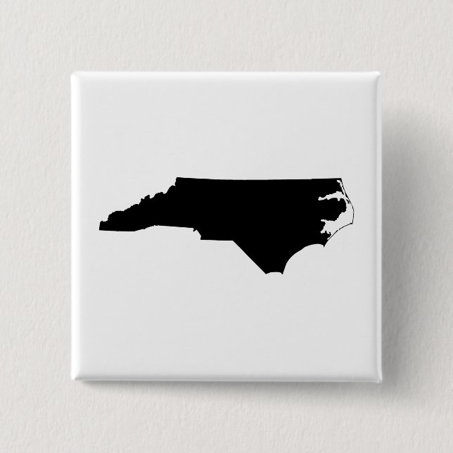 North Carolina in Black and White Pinback Button (Front)