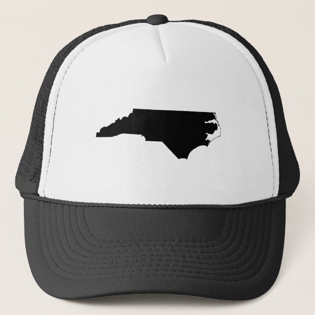 North Carolina in Black and White Trucker Hat (Front)