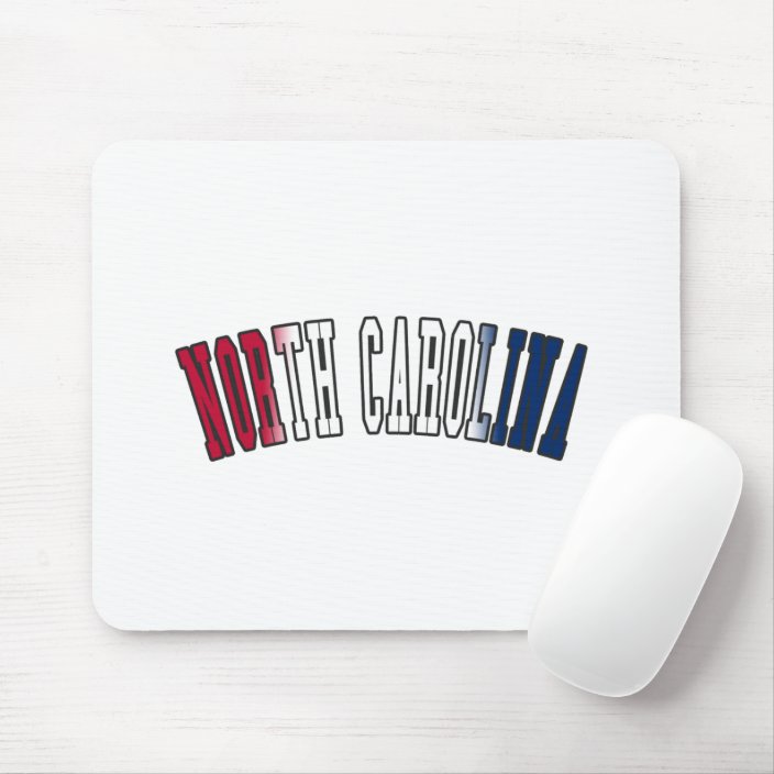 North Carolina in State Flag Colors Mouse Pad
