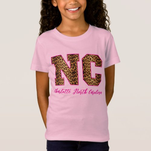 North Carolina Leopard Font USA State Pride Cust T_Shirt