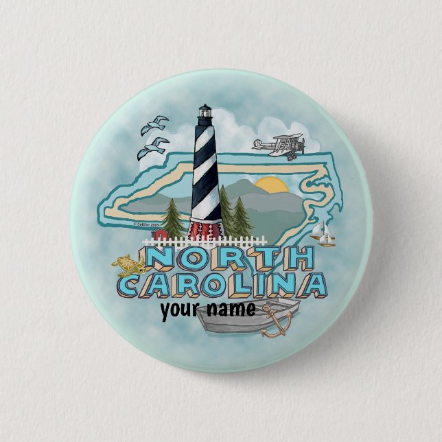 North Carolina Lighthouse  Button (Front)