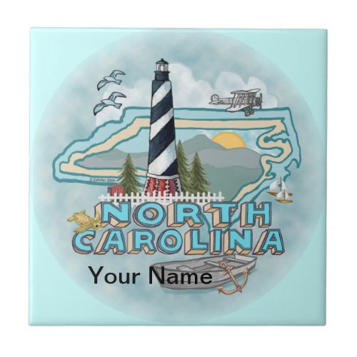 North Carolina Lighthouse Ceramic Tile