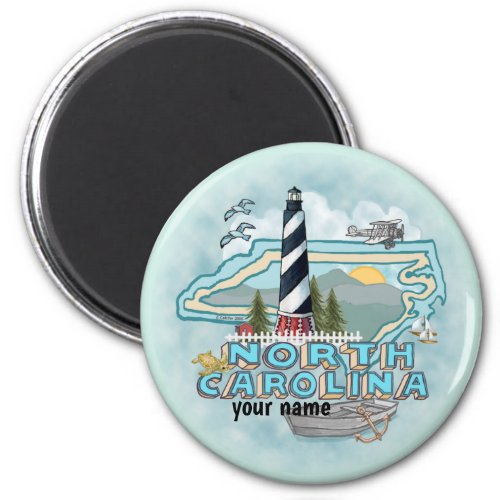 North Carolina Lighthouse custom name  Magnet