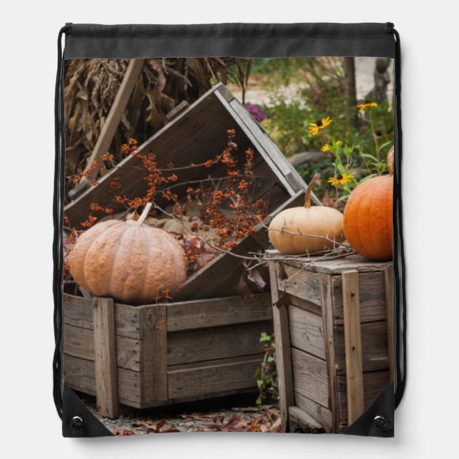 North Carolina, Linville, autumn pumpkins Drawstring Bag (Front)