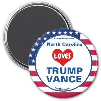 North Carolina LOVES TRUMP VANCE patriotic Magnet