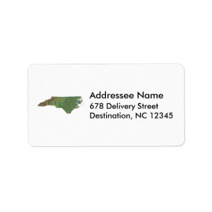 North Carolina Map Address Label