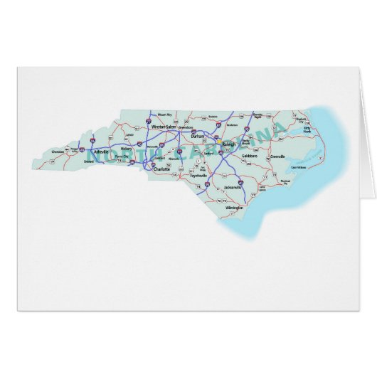 North Carolina Map Blank Card (Front Horizontal)